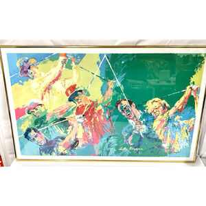 Vintage LeRoy Neiman “Legends of Golf” Framed Serigraph Plate Signed Golf Art